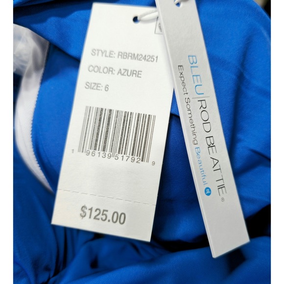 BLEU BY ROD BEATTIE Blue One Piece Swimsuit Criss Cross Back Size 6 NWT